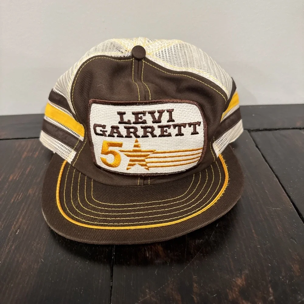 Levi Garrett 5 Star 3 Stripe Meshback Snapback Truckers Patch Hat‎
